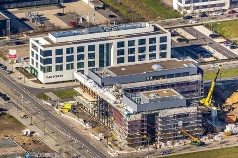 Aerial view, Technology Park Phoenix West, Daikin Chemical Europe, TMM, Hacheney, Dortmund, Ruhr