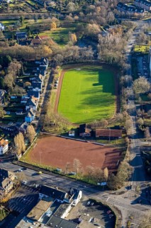 Aerial view of the Jahnplatz of FC Rot-Weiß Dorsten 1919 in Dorsten in the Ruhr area in North