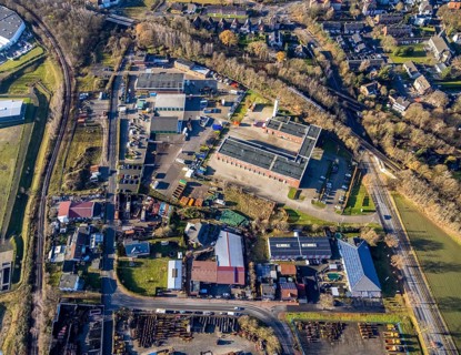 Aerial view of the fire brigade An der Wienbecke in Dorsten in the Ruhr area in North