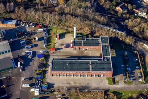 Aerial view of the fire brigade An der Wienbecke in Dorsten in the Ruhr area in North