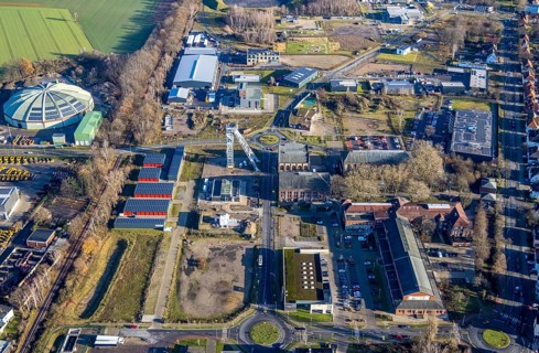 Aerial view of the CreativQuartier Fürst Leopold on the former site of the Fürst Leopold colliery