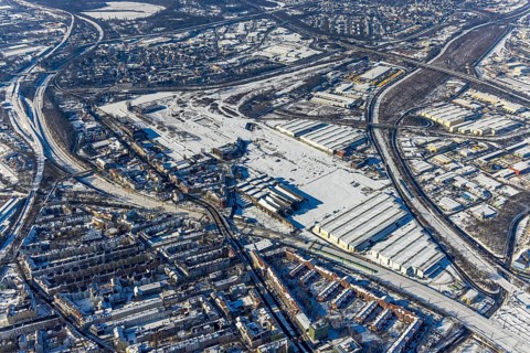Aerial view, Union Gewerbehof GmbH, Rheinische Straße, ZukunftsCampus, Dorstfelder Brücke,