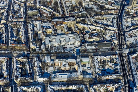 Aerial view, city centre, city clinics, Hohe Straße, city, Dortmund, Ruhr area, North