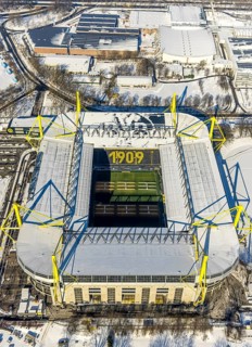 Aerial view, BVB stadium Signal Iduna Park, Westfalenhalle, Dortmund, Ruhr area, North