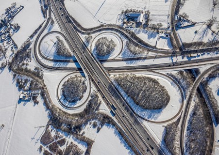 Aerial view, motorway junction Dortmund-Witten, A45 and A44, Persebeck, Dortmund, Ruhr area, North
