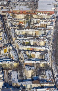 Aerial view, residential area Brunnenstraße, Nordmarkt, Dortmund, Ruhr area, North