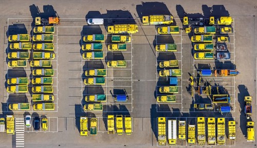 Aerial view, EDG - Entsorgung Dortmund GmbH, car park, Dortmunder Mineralstoffverwertungs GmbH,