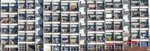 Aerial view, Hannibal I building, Bornstraße, Borsigplatz, Dortmund, Ruhr area, North