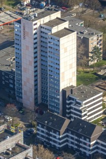 Aerial photo, demolition construction site high-rise building Kielstraße, project urban