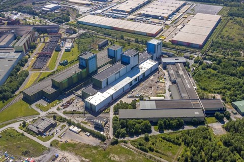 Aerial photo, thyssenkrupp Steel Europe, Borsigplatz, Dortmund, Ruhr area, North Rhine-Westphalia,