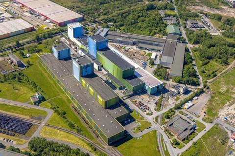 Aerial photo, thyssenkrupp Steel Europe, Borsigplatz, Dortmund, Ruhr area, North Rhine-Westphalia,