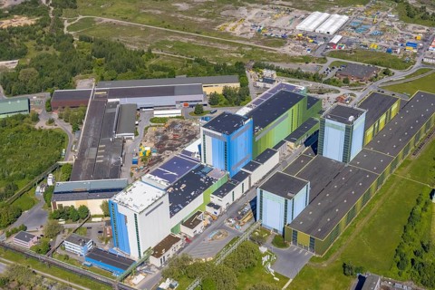 Aerial photo, thyssenkrupp Steel Europe, Borsigplatz, Dortmund, Ruhr area, North Rhine-Westphalia,