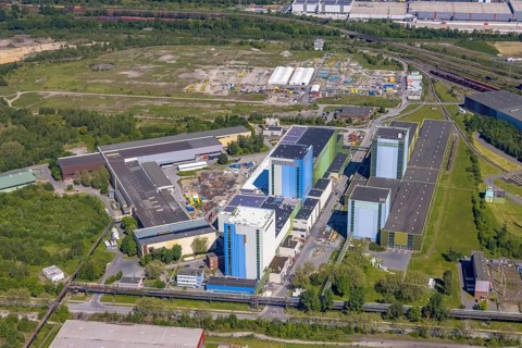 Aerial photo, thyssenkrupp Steel Europe, Borsigplatz, Dortmund, Ruhr area, North Rhine-Westphalia,