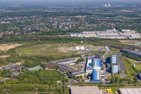 Aerial photo, thyssenkrupp Steel Europe, Borsigplatz, Dortmund, Ruhr area, North Rhine-Westphalia,
