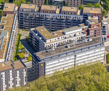 Aerial view, Berswordt-Quartier, Berswordt-Carrée, Berswordtstraße, Westfalenhalle, Dortmund, Ruhr