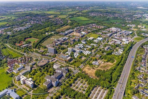 Aerial photo, Dortmund University of Technology, HoKiDo day care centre, Eichlinghofen, Dortmund,