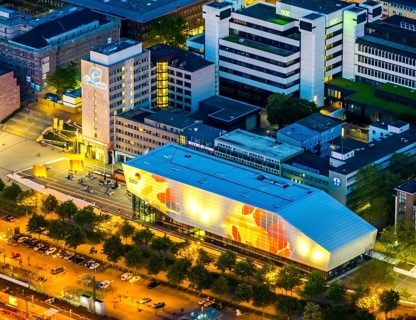 Aerial photo, German Football Museum, city, Dortmund, Ruhr area, North Rhine-Westphalia, Germany,