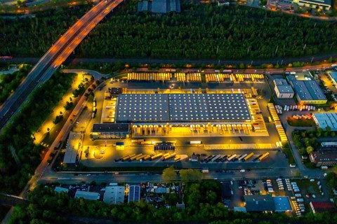Aerial photography, Dachser SE, freight forwarding service, Dorstfelder Brücke, Dortmund, Ruhr