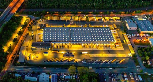 Aerial photography, Dachser SE, freight forwarding service, Dorstfelder Brücke, Dortmund, Ruhr