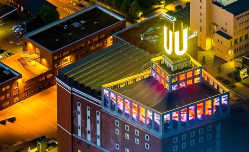 Aerial view, Dortmunder U-Turm, Dorstfelder Brücke, Dortmund, Ruhr area, North Rhine-Westphalia,