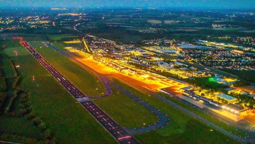 Aerial photo, Dortmund Airport, DTM, Wickede, Dortmund, Ruhr area, North Rhine-Westphalia, Germany,