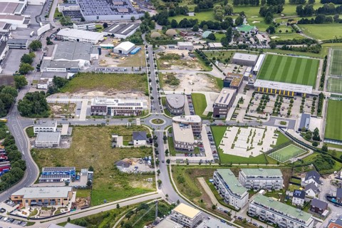 Aerial photo, Brackeler Feld, Hohenbuschei, Borussia Dortmund training ground, Brackel, Dortmund,