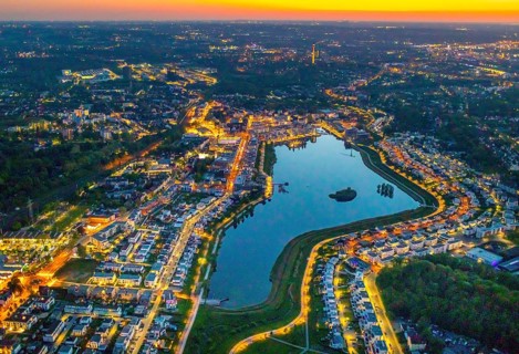 Aerial view, Phoenix Lake and Florian Tower, Hörde, Dortmund, Ruhr area, North Rhine-Westphalia,