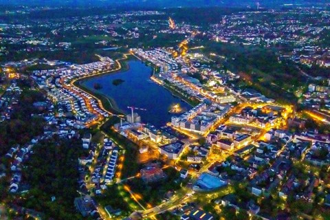 Aerial photo, Phoenix-See, Hörde, Dortmund, Ruhr area, North Rhine-Westphalia, Germany, DE,