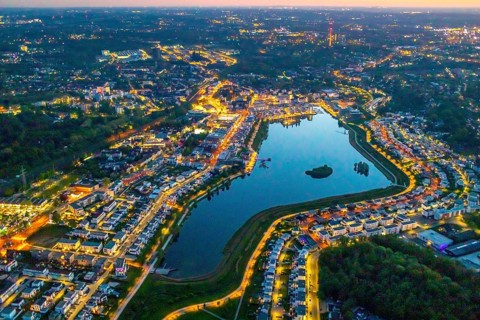 Aerial view, Phoenix Lake and Florian Tower, Hörde, Dortmund, Ruhr area, North Rhine-Westphalia,