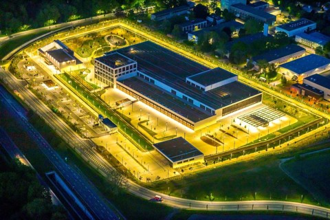 Aerial view, Deutsche Federal Bank branch, Aplerbeck, Dortmund, Ruhr area, North Rhine-Westphalia,