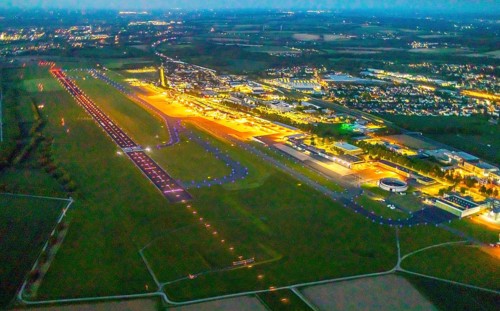 Aerial photo, Dortmund Airport, DTM, Wickede, Dortmund, Ruhr area, North Rhine-Westphalia, Germany,