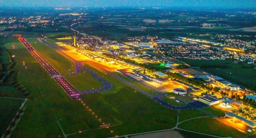 Aerial photo, Dortmund Airport, DTM, Wickede, Dortmund, Ruhr area, North Rhine-Westphalia, Germany,
