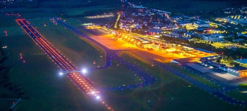 Aerial photo, Dortmund Airport, DTM, Wickede, Dortmund, Ruhr area, North Rhine-Westphalia, Germany,
