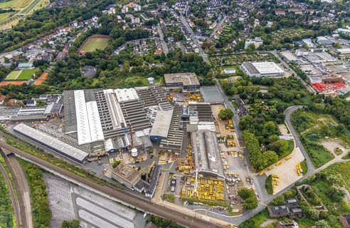 Aerial view, Imperial Industrial Logistics factory premises in the district Dorstfeld in Dortmund,