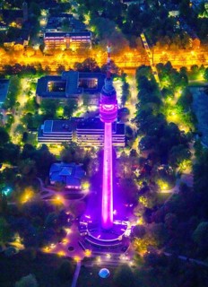 Aerial view, Florian Tower in Westfalenpark, Ruhrallee, Dortmund, Ruhr area, North