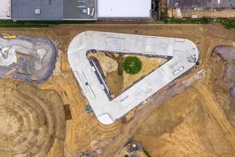 Aerial view, Skatepark Hombruch BMX and Mountainbike area in the district Menglinghausen in
