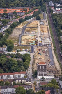 Aerial view, construction site Kronprinzenviertel for new construction of residential units Am