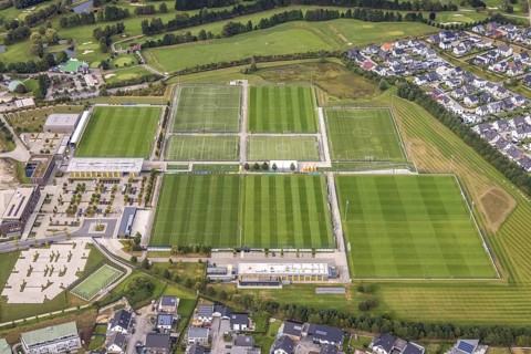 Aerial view, BVB Borussia Dortmund training ground in the Brackel district of Dortmund, Ruhr area,