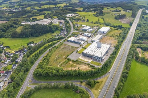 Aerial view, industrial area Buchholz, Ohm und Häner Metallwerk, Theile Metallverarbeitung,
