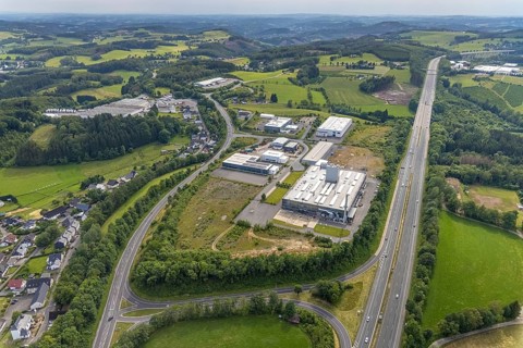 Aerial view, industrial area Buchholz, Ohm und Häner Metallwerk, Theile Metallverarbeitung,