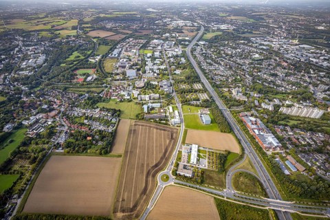 Aerial view of TZDO - TechnologieZentrumDortmund GmbH, Technische Universität Dortmund Campus Nord