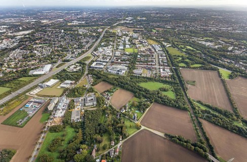 Technical University Dortmund Campus North and construction sites Im Weißen Feld at Brennaborstraße