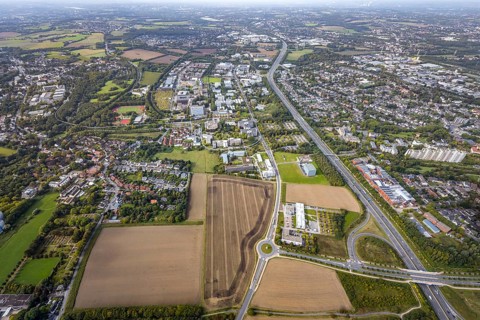 Aerial view of TZDO - TechnologieZentrumDortmund GmbH, Technische Universität Dortmund Campus Nord