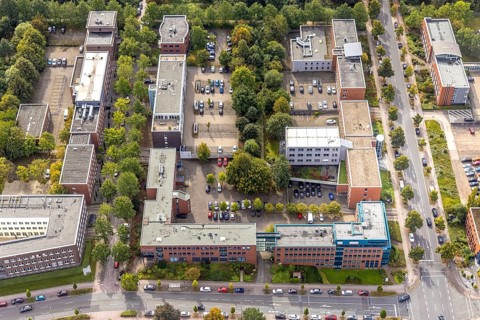 Aerial view of TZDO - TechnologieZentrumDortmund GmbH, Technische Universität Dortmund Campus Nord