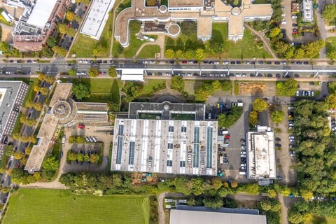 Aerial view of TZDO - TechnologieZentrumDortmund GmbH, Technische Universität Dortmund Campus Nord