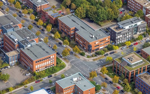 Aerial view of TZDO - TechnologieZentrumDortmund GmbH, Technische Universität Dortmund Campus Nord