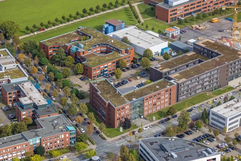 Aerial view of TZDO - TechnologieZentrumDortmund GmbH, Technische Universität Dortmund Campus Nord