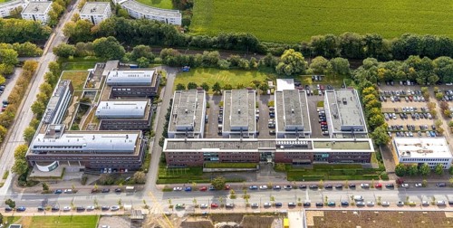 Aerial view of the TZDO - TechnologieZentrumDortmund GmbH, Dortmund University of Technology with