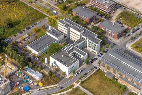 Phoenix-West area with company buildings MST Factory and ION-GAS GmbH on Konrad-Adenauer-Allee in