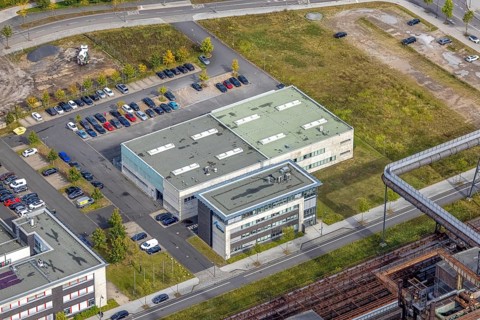 Phönix-West area with company building Albonair in the district Hörde in Dortmund, Ruhr area, North